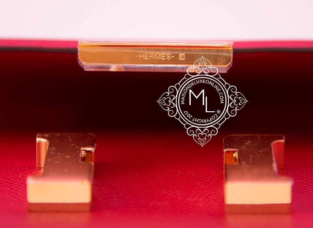 Hermes Classic Rouge H Box Constance Mini 18 19 Handbag Bag Kelly – MAISON  de LUXE