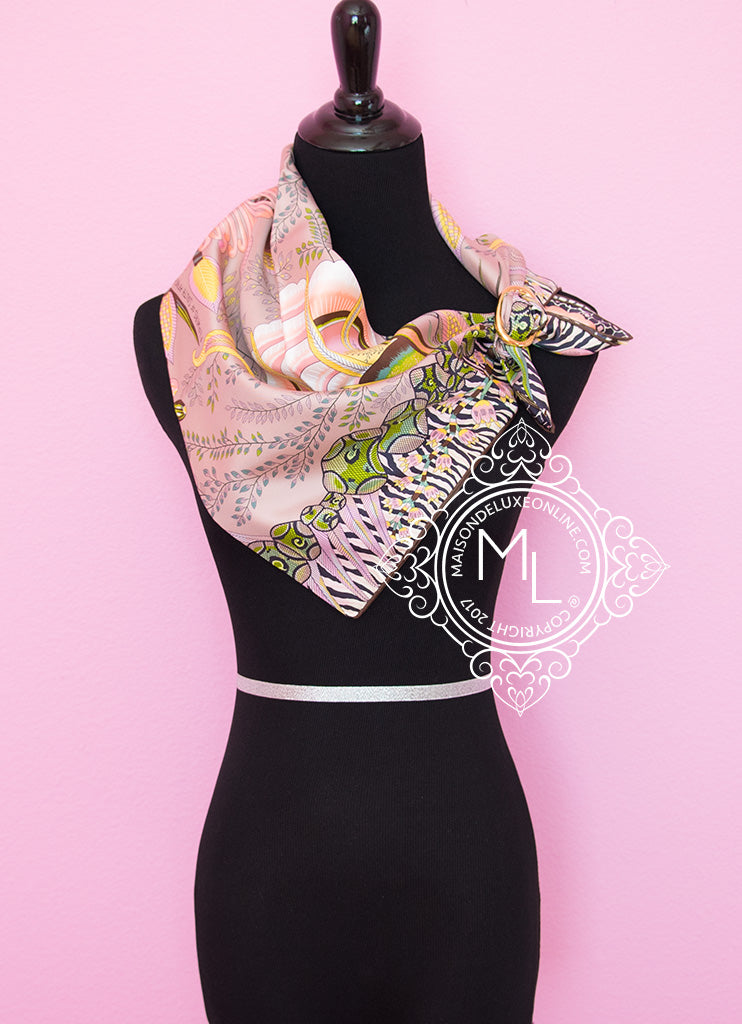 Juleeze Printed Scarf 90x180 cm Brown Pink