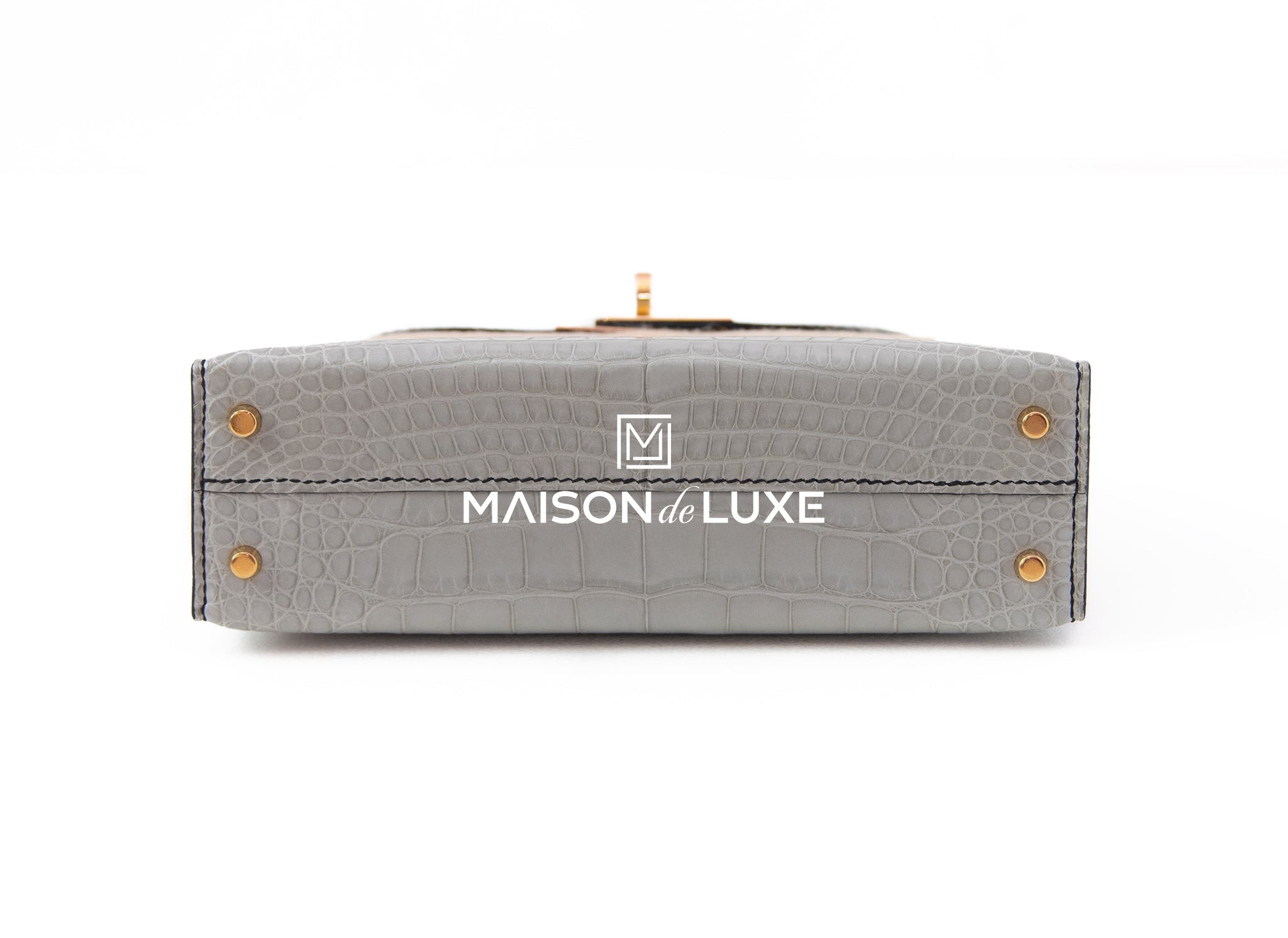 Hermes Mini Kelly II 20 Gris Perle & Noir HSS Matte Alligator - MAISON de  LUXE