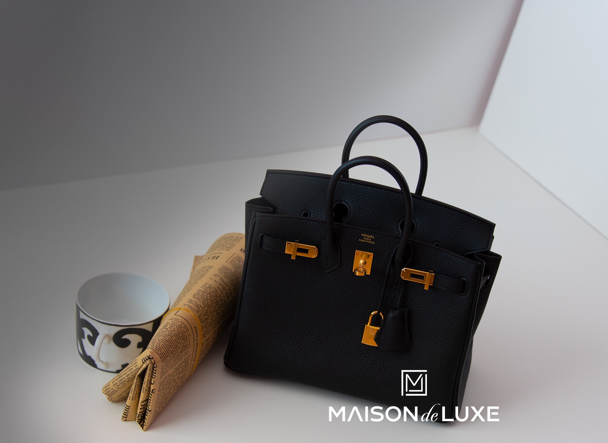 Hermes Noir Black Togo Gold Hardware Birkin 25 Handbag Bag Tote – MAISON de  LUXE